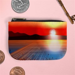 Sunset Water River Sea Sunrays Mini Coin Purse by Mariart