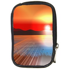 Sunset Water River Sea Sunrays Compact Camera Leather Case by Mariart