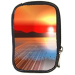 Sunset Water River Sea Sunrays Compact Camera Leather Case Front