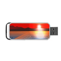 Sunset Water River Sea Sunrays Portable Usb Flash (two Sides) by Mariart