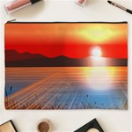 Sunset Water River Sea Sunrays Cosmetic Bag (XXXL) Front