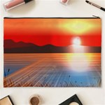 Sunset Water River Sea Sunrays Cosmetic Bag (XXXL) Back