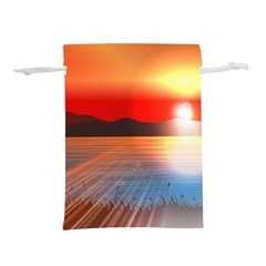 Sunset Water River Sea Sunrays Lightweight Drawstring Pouch (s)