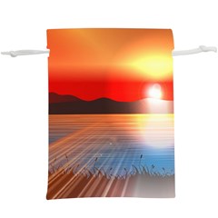 Sunset Water River Sea Sunrays  Lightweight Drawstring Pouch (xl)