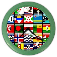 National Flags 1 Color Wall Clock by ArtworkByPatrick