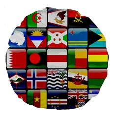 National Flags 1 Large 18  Premium Flano Round Cushions