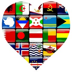 National Flags 1 Wooden Puzzle Heart