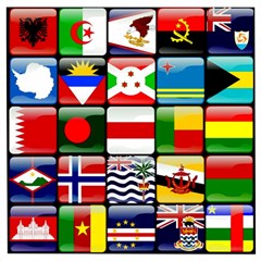 National Flags 1 Wooden Puzzle Square