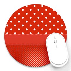 Polka Dots Two Times Round Mousepads by impacteesstreetwearten