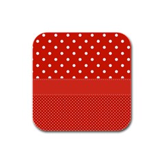 Polka Dots Two Times Rubber Square Coaster (4 Pack)  by impacteesstreetwearten