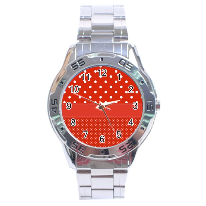 Polka Dots Two Times Stainless Steel Analogue Watch