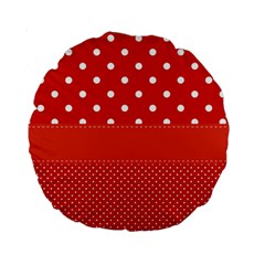 Polka Dots Two Times Standard 15  Premium Round Cushions by impacteesstreetwearten