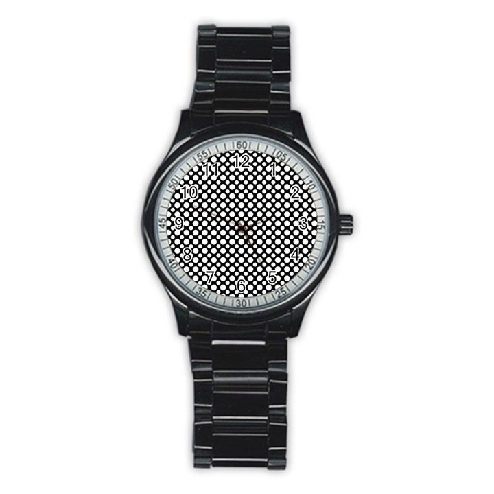 Dot Dots Dotted 2 Black Black Stainless Steel Round Watch