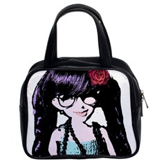 Girl With Flower Classic Handbag (Two Sides)