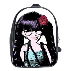 Girl With Flower School Bag (Large)