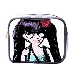 Girl With Flower Mini Toiletries Bag (One Side)