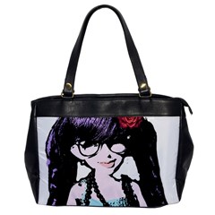 Girl With Flower Oversize Office Handbag by snowwhitegirl