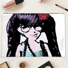 Girl With Flower Cosmetic Bag (xxl) by snowwhitegirl