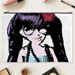 Girl With Flower Cosmetic Bag (XXXL)