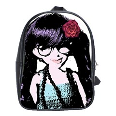 Girl With Flower School Bag (XL)