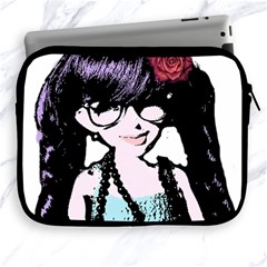 Girl With Flower Apple Ipad 2/3/4 Zipper Cases by snowwhitegirl