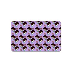 Redhead Girl Pattern Lilac Magnet (name Card) by snowwhitegirl