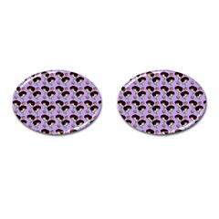 Redhead Girl Pattern Lilac Cufflinks (oval) by snowwhitegirl