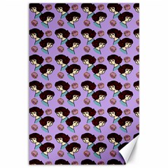 Redhead Girl Pattern Lilac Canvas 12  X 18  by snowwhitegirl