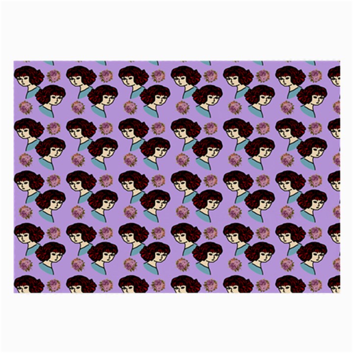 Redhead Girl Pattern Lilac Large Glasses Cloth