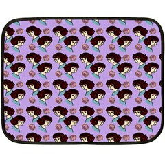 Redhead Girl Pattern Lilac Fleece Blanket (mini) by snowwhitegirl