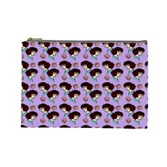 Redhead Girl Pattern Lilac Cosmetic Bag (large) by snowwhitegirl