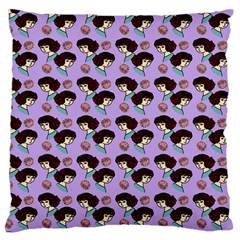 Redhead Girl Pattern Lilac Large Cushion Case (one Side) by snowwhitegirl