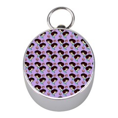 Redhead Girl Pattern Lilac Mini Silver Compasses by snowwhitegirl