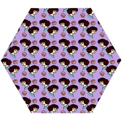 Redhead Girl Pattern Lilac Wooden Puzzle Hexagon by snowwhitegirl