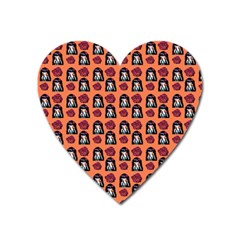 Girl Flower Pattern Apricot Heart Magnet by snowwhitegirl