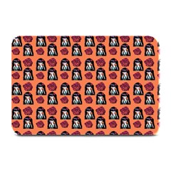 Girl Flower Pattern Apricot Plate Mats by snowwhitegirl