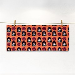 Girl Flower Pattern Apricot Hand Towel by snowwhitegirl