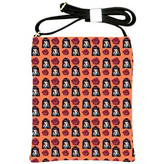 Girl Flower Pattern Apricot Shoulder Sling Bag by snowwhitegirl