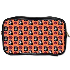 Girl Flower Pattern Apricot Toiletries Bag (two Sides) by snowwhitegirl