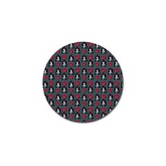 Girl Flower Pattern Grey Golf Ball Marker