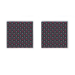 Girl Flower Pattern Grey Cufflinks (Square)