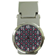 Girl Flower Pattern Grey Money Clip Watches