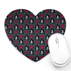 Girl Flower Pattern Grey Heart Mousepads