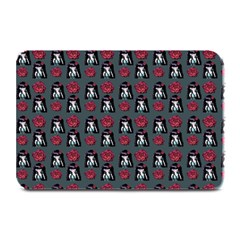 Girl Flower Pattern Grey Plate Mats