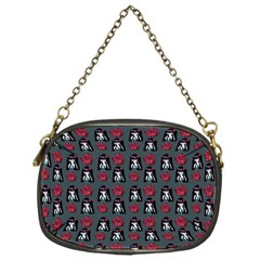 Girl Flower Pattern Grey Chain Purse (One Side)