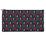 Girl Flower Pattern Grey Pencil Cases Front