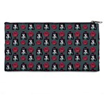 Girl Flower Pattern Grey Pencil Cases Back