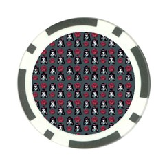 Girl Flower Pattern Grey Poker Chip Card Guard (10 pack)