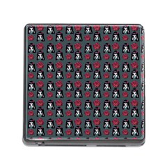 Girl Flower Pattern Grey Memory Card Reader (Square 5 Slot)