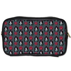 Girl Flower Pattern Grey Toiletries Bag (One Side)